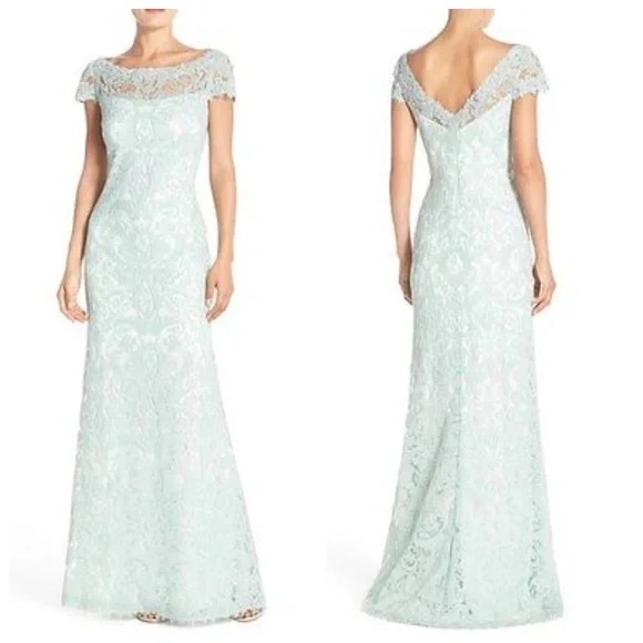 Tadashi Shoji Sanda Embroidered Mint Dress | 8 - Picture 2 of 16